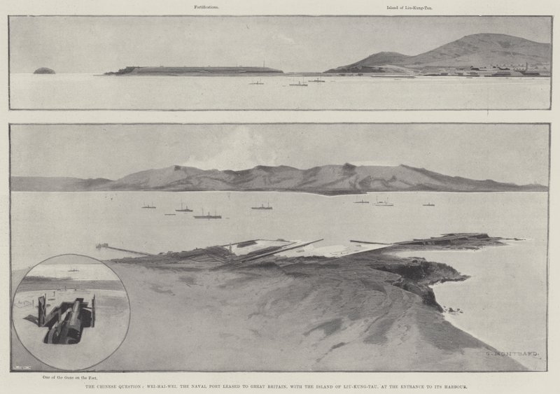 The Chinese Question, Wei-Hai-Wei, the Naval Port leased to Great Britain with the Island of Liu-Kung-Tau, at the Entrance to its Harbour by Charles Auguste Loye