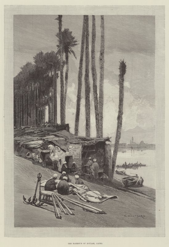 The Harbour of Boulak, Cairo by Charles Auguste Loye