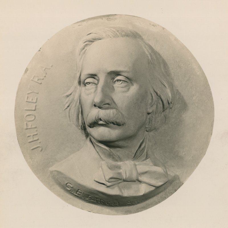 Relief sculpture of sculptor John Henry Foley by Charles Bell Birch