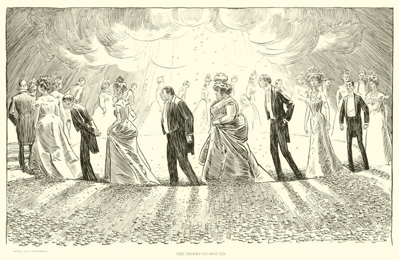 Illustration for The Social Ladder by Charles Dana Gibson