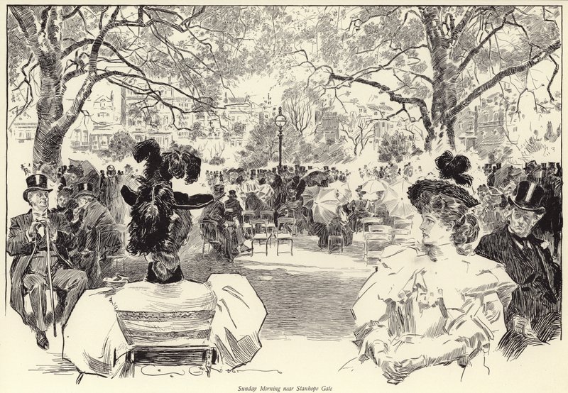 Sunday Morning, Near Stanhope Gate, Hyde Park by Charles Dana Gibson