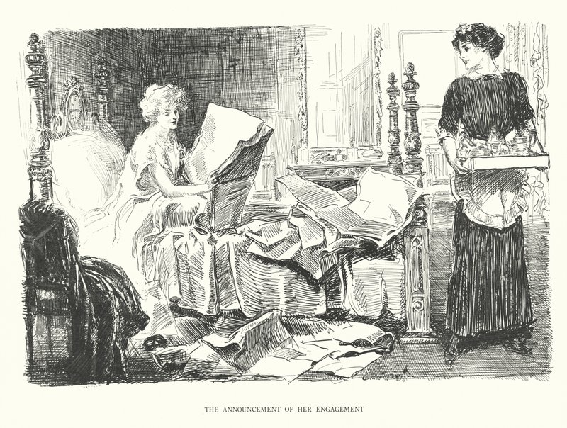 The Announcement of her Engagement by Charles Dana Gibson
