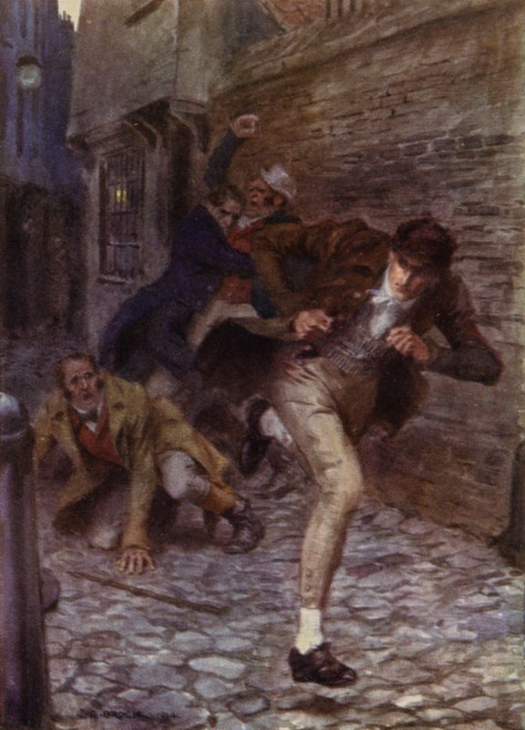 Illustration for The Amateur Gentleman by Jeffery Farnol by Charles Edmund (after) Brock