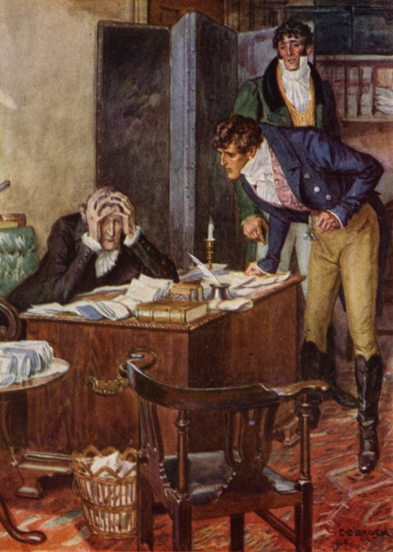 Illustration for The Amateur Gentleman by Jeffery Farnol by Charles Edmund (after) Brock