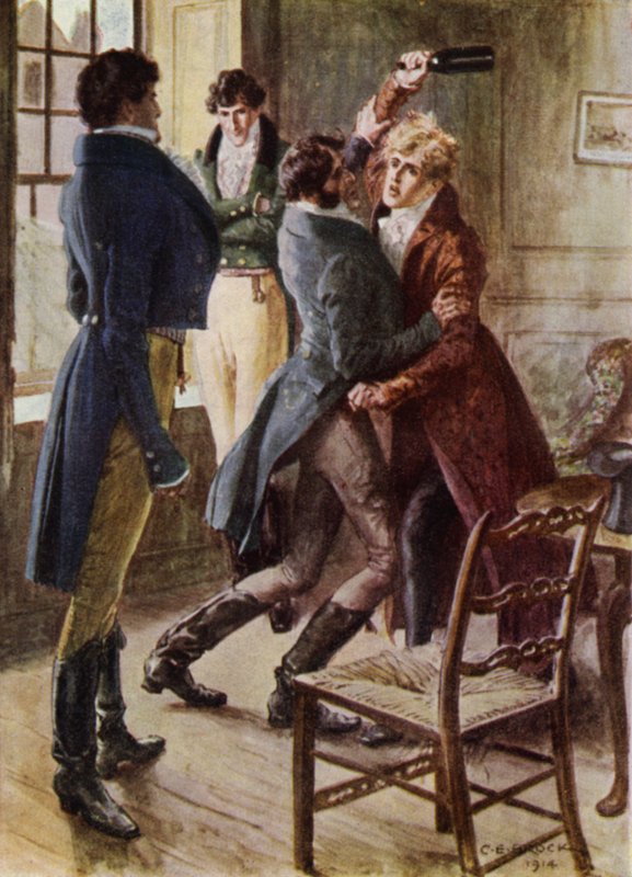 Illustration for The Amateur Gentleman by Jeffery Farnol by Charles Edmund (after) Brock
