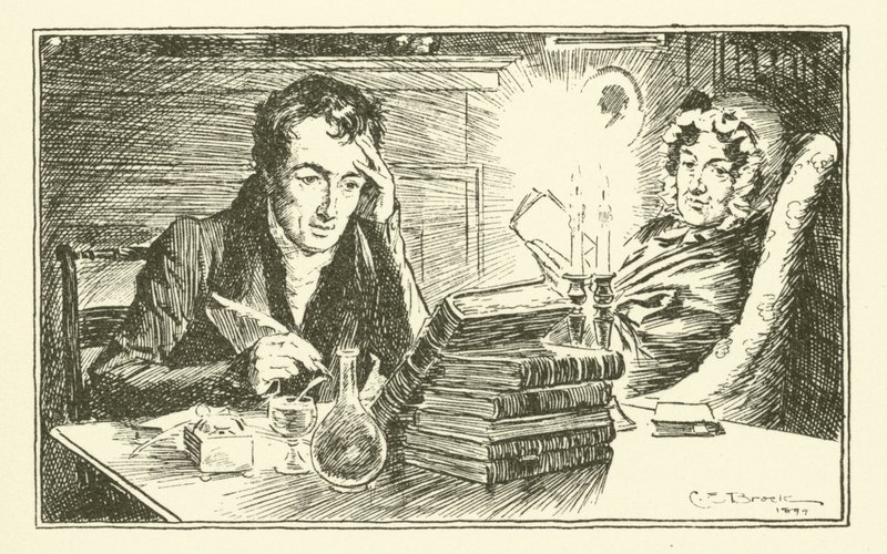 Charles Lamb, with his sister, Mary by Charles Edmund Brock