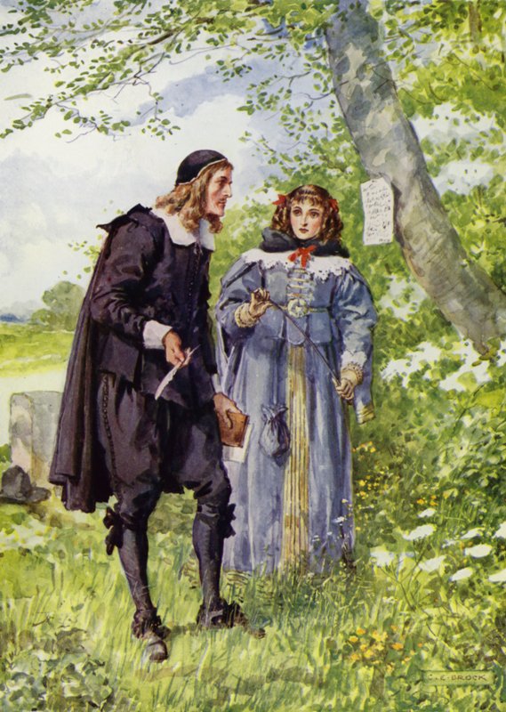 George Herbert, On the road to Bemerton by Charles Edmund Brock
