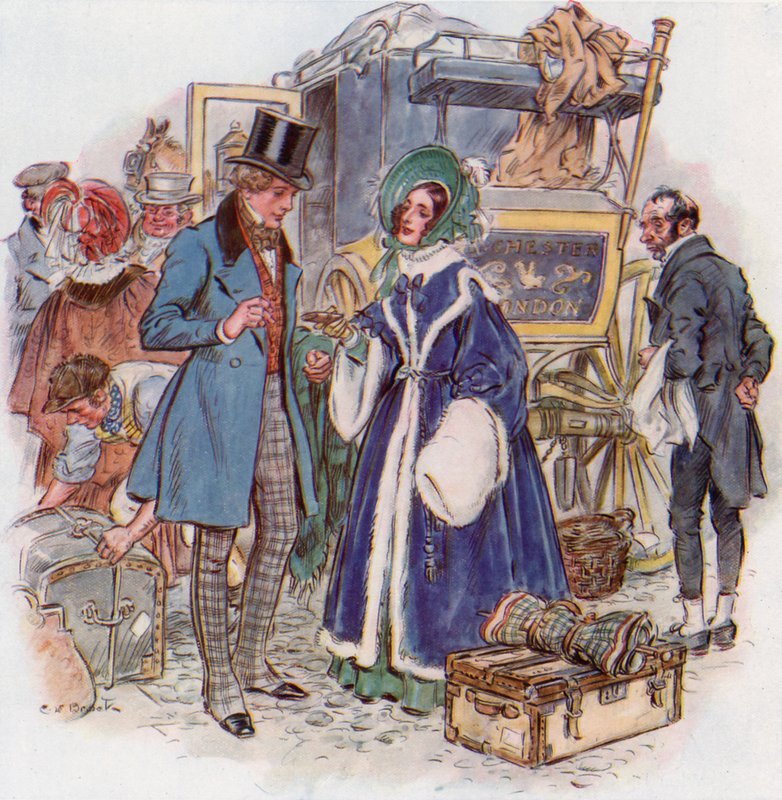 Great Expectations, Estella Arrives in Cheapside by Coach from Rochester by Charles Edmund Brock