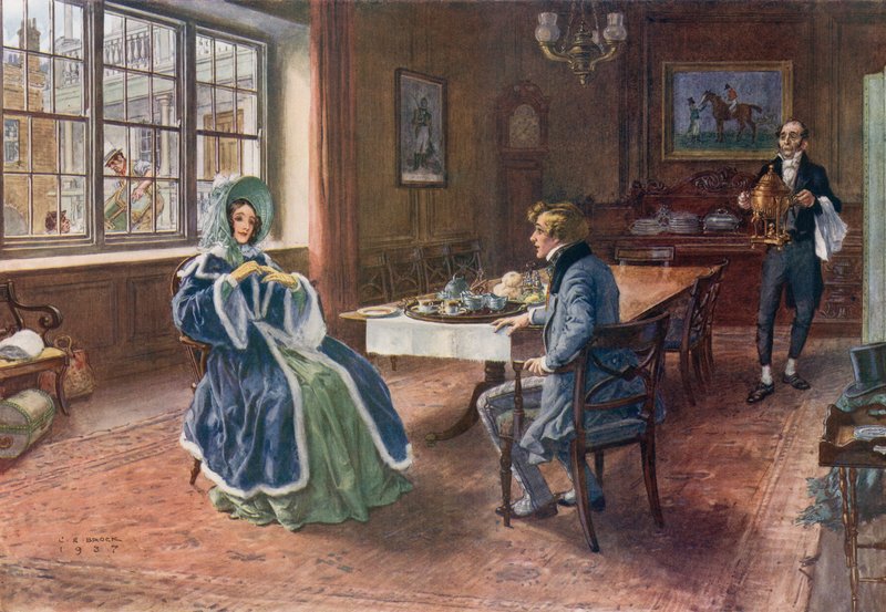 Great Expectations, Pip Entertains Estella to Tea at the Cross Keys in Wood Street, Cheapside by Charles Edmund Brock