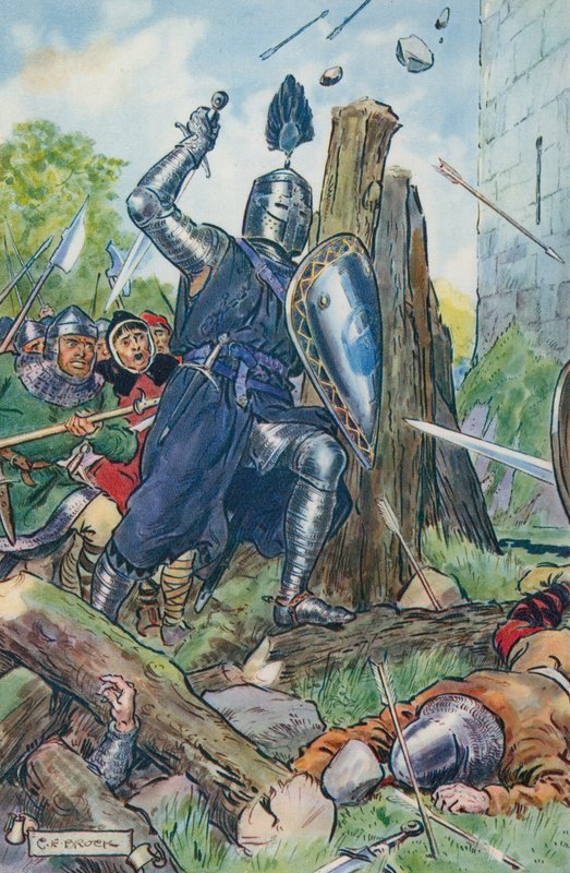 Illustration for The Besieged Castle by Sir Walter Scott by Charles Edmund Brock