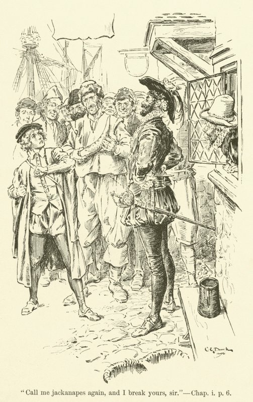 Illustration for Westward Ho! by Charles Kingsley (engraving) by Charles Edmund Brock
