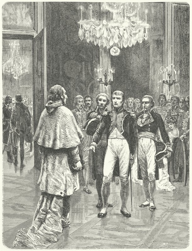 Napoleon Receiving Cardinal Ercole Consalvi at the Tuileries Palace, Paris by Charles Edouard Delort