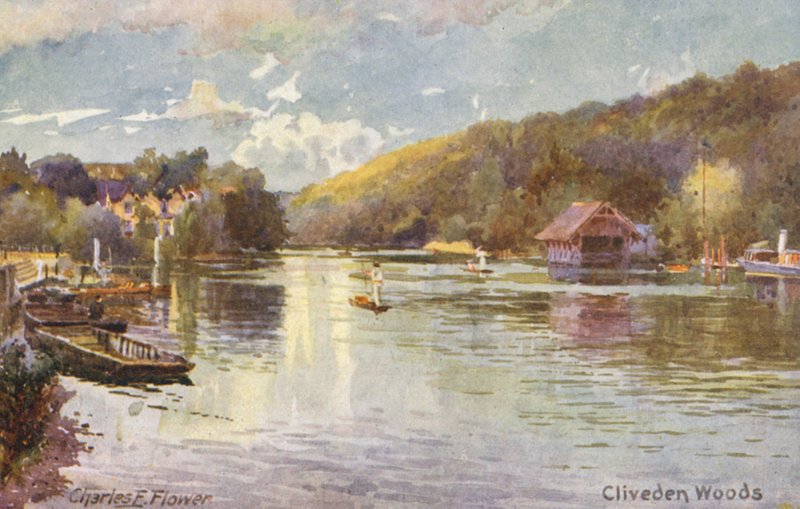 River Thames: Cliveden Woods by Charles Edwin Flower