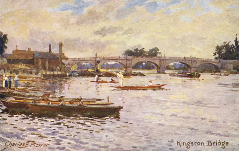 River Thames: Kingston Bridge by Charles Edwin Flower
