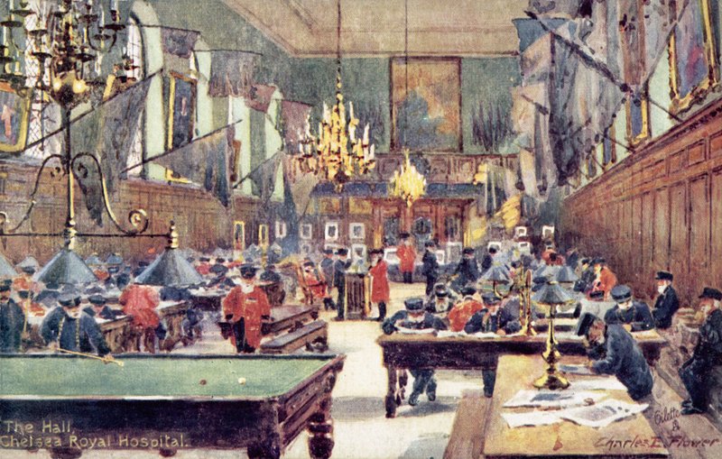 The Hall, Chelsea Royal Hospital, London by Charles Edwin Flower