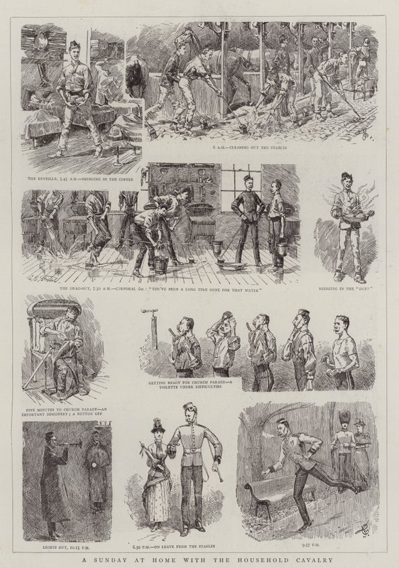 A Sunday at Home with the Household Cavalry by Charles Edwin Fripp