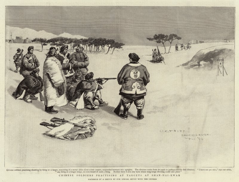 Chinese Soldiers Practising at Targets at Shan-Hai-Kwan by Charles Edwin Fripp