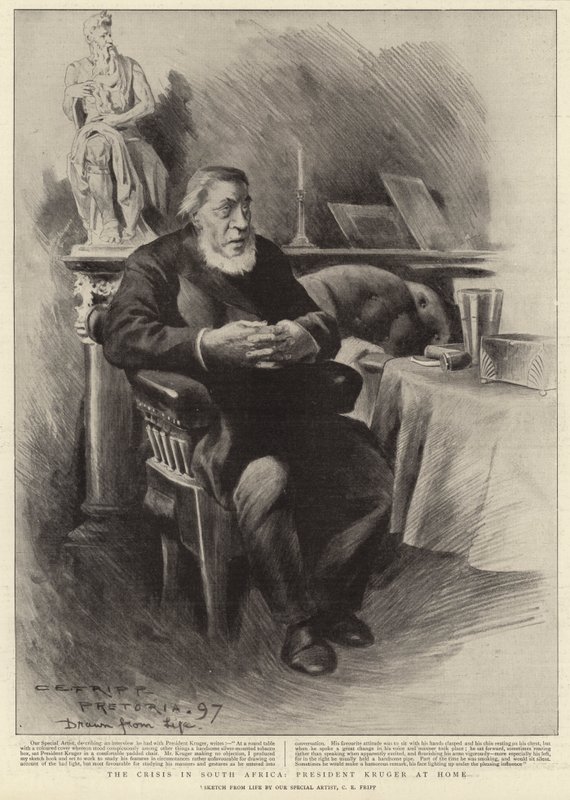 The Crisis in South Africa, President Kruger at Home by Charles Edwin Fripp