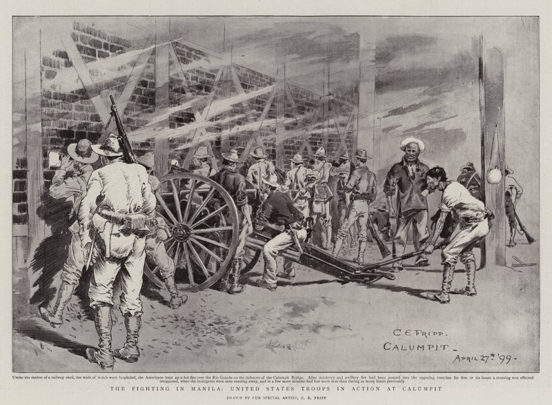 The Fighting in Manila, United States Troops in Action at Calumpit by Charles Edwin Fripp