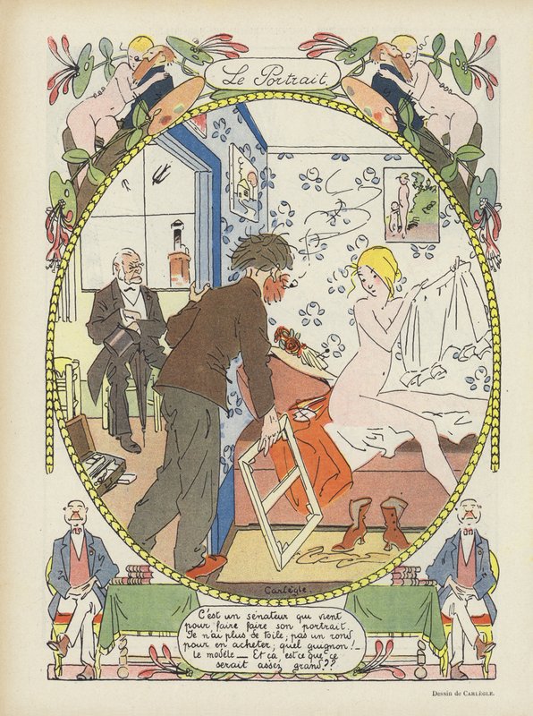 The Portrait (Illustration for Le Rire) by Charles Emile Egli