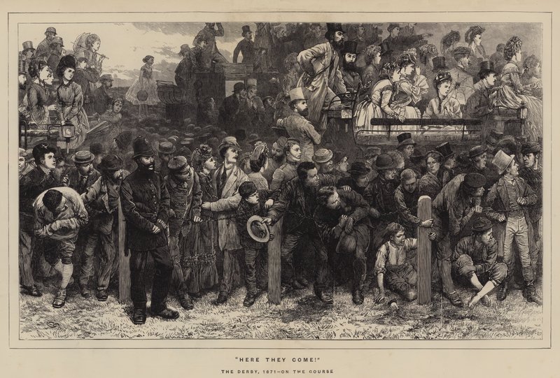 Here They Come!, The Derby, 1871, On the Course by Charles Green