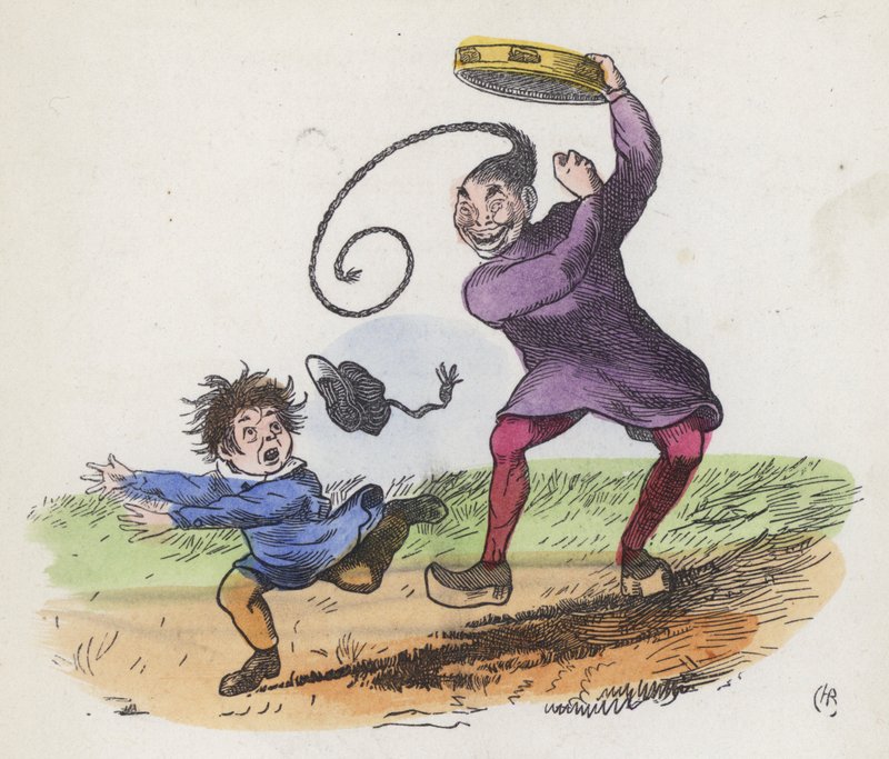 Boy Frightened by a Chinaman Playing a Tambourine by Charles Henry (after) Bennett
