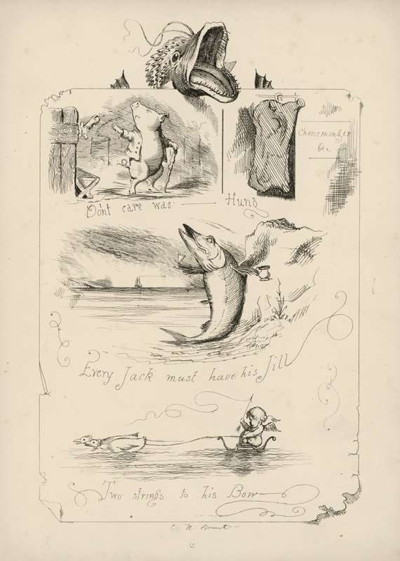 Page from Proverbs with Pictures by Charles H Bennett by Charles Henry (after) Bennett