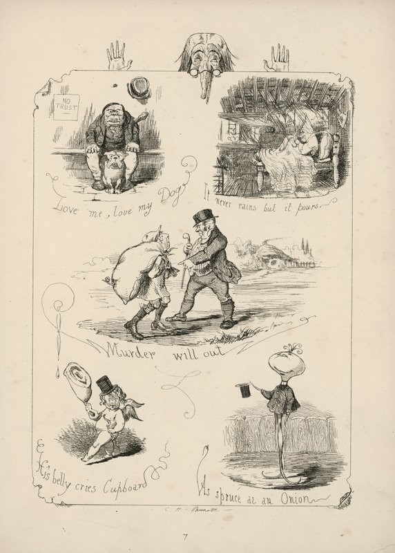 Page from Proverbs with Pictures by Charles H Bennett by Charles Henry (after) Bennett