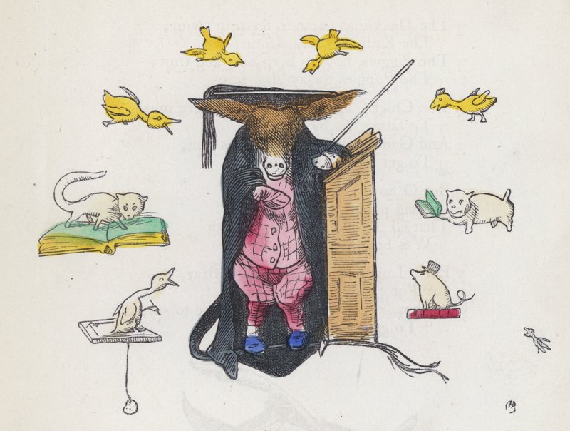 Schoolteacher donkey by Charles Henry (after) Bennett