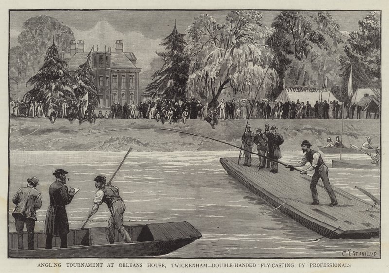 Angling Tournament at Orleans House, Twickenham, Double-Handed Fly-Casting by Professionals by Charles J. Staniland