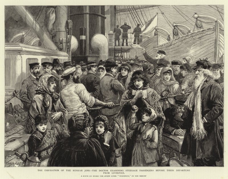The Emigration of the Russian Jews, the Doctor examining Steerage Passengers before their Departure from Liverpool by Charles J. Staniland