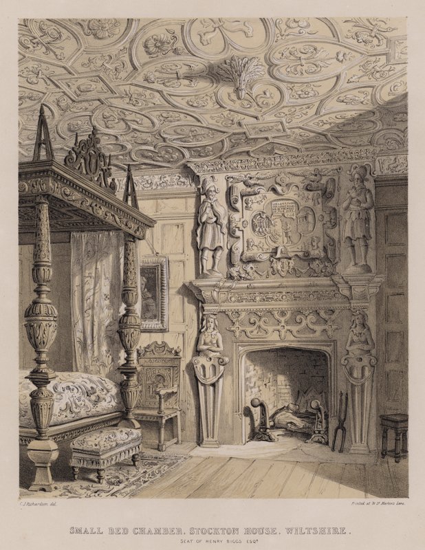 Small Bed Chamber, Stockton House, Wiltshire, Seat of Henry Biggs by Charles James Richardson
