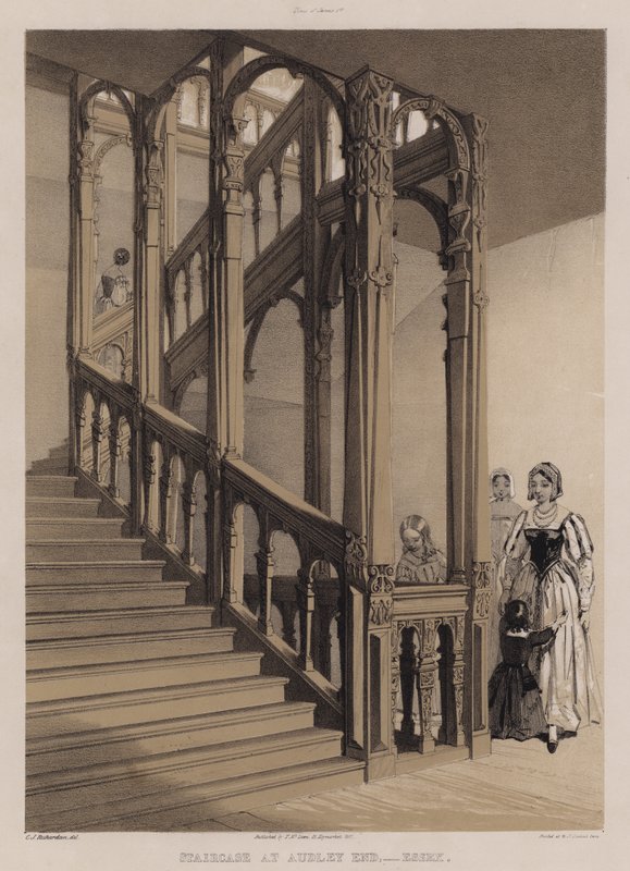 Staircase at Audley End, Essex by Charles James Richardson