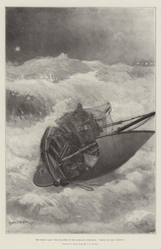 The Great Gale, the Disaster to the Margate Surf-Boat, Friend of All Nations by Charles John de Lacy