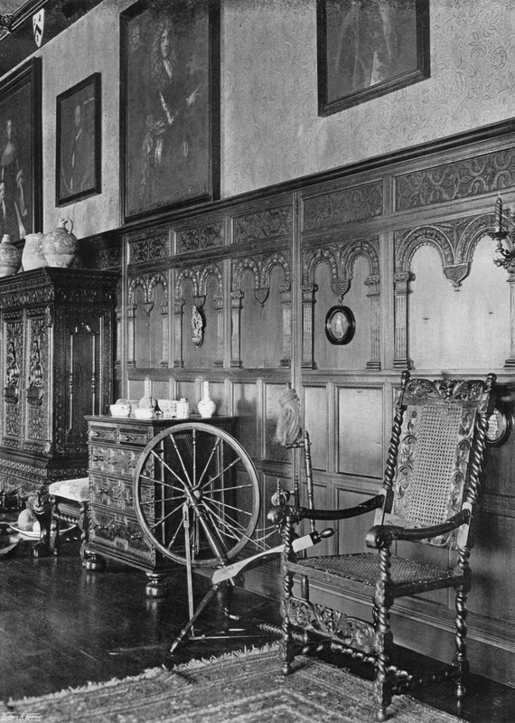 Panelling in Long Gallery by Charles Latham