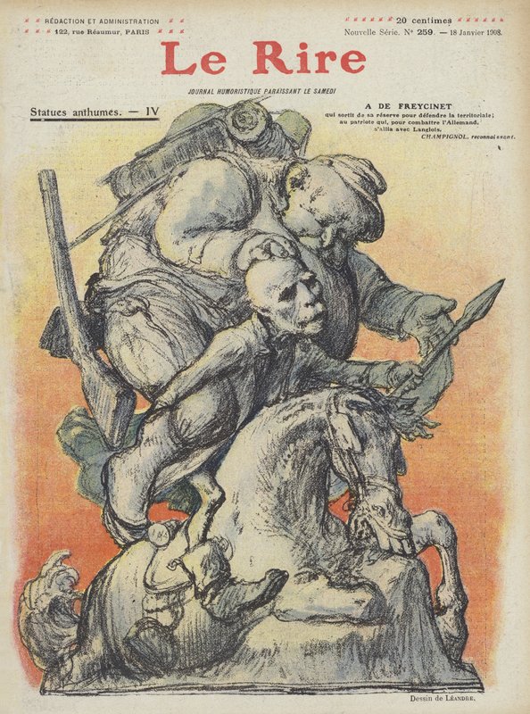 Caricature of French Prime Minister Charles de Freycinet by Charles Leandre