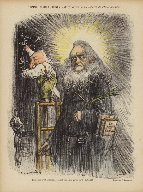 Caricature of French journalist and politician Henry Maret and Prime Minister Emile Combes by Charles Leandre