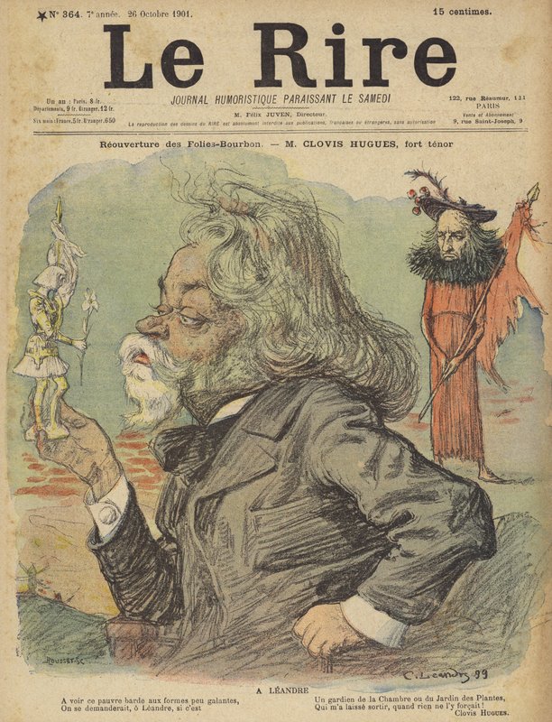 Clovis Hugues, Illustration for Le Rire by Charles Leandre