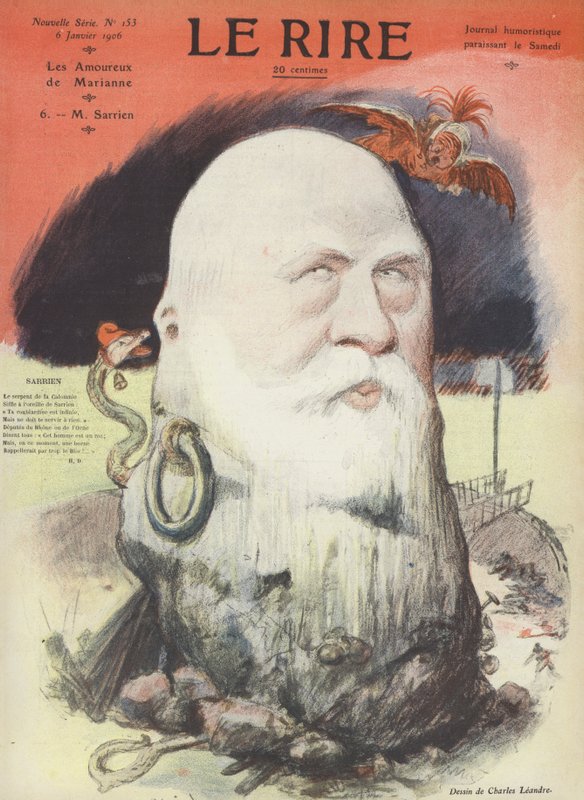 Ferdinand Sarrien, French Politician. Illustration for Le Rire by Charles Leandre