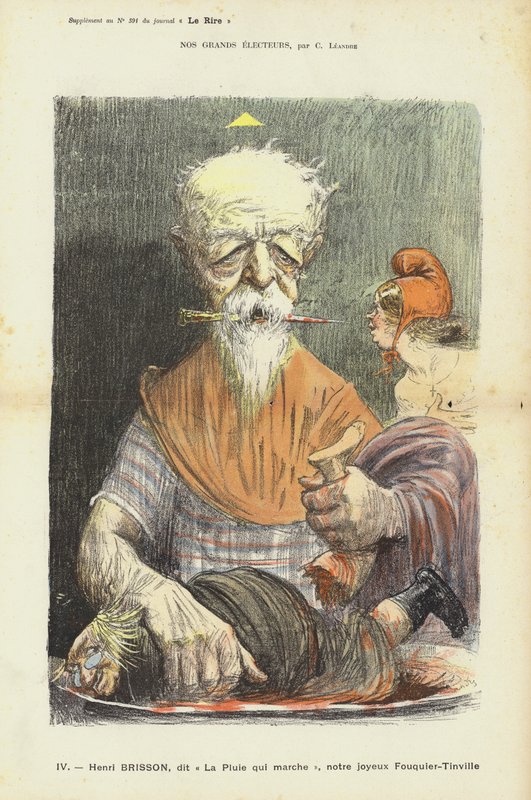 Henri Brisson, French politician, illustration for Le Rire by Charles Leandre