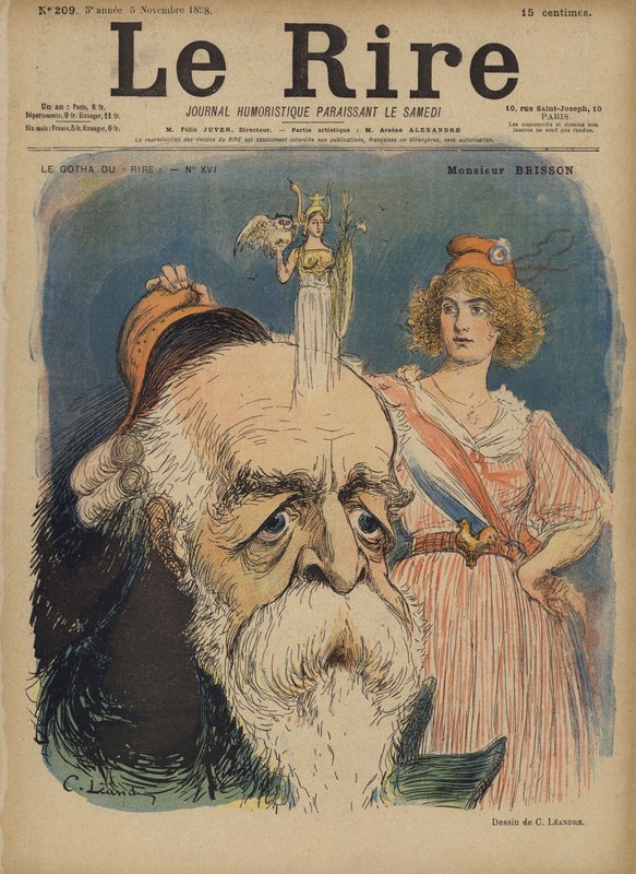 Henri Brisson, Illustration for Le Rire by Charles Leandre