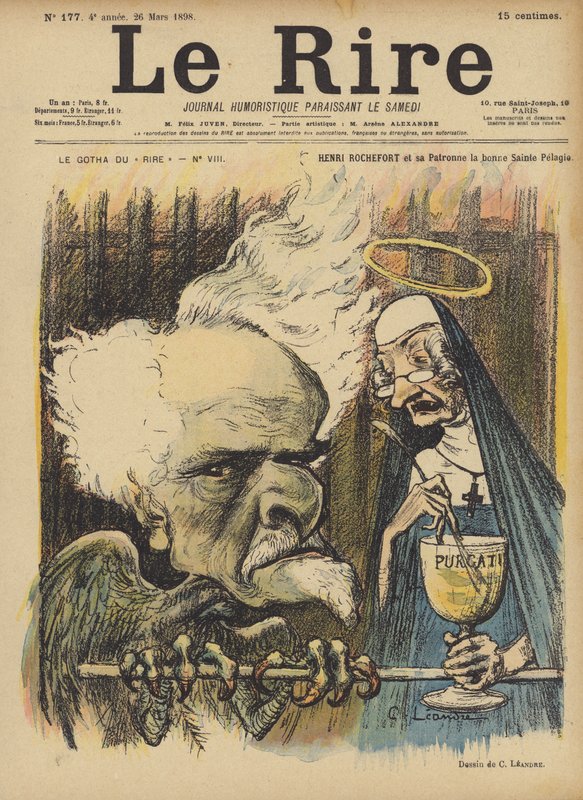 Henri Rochefort, Illustration for Le Rire by Charles Leandre