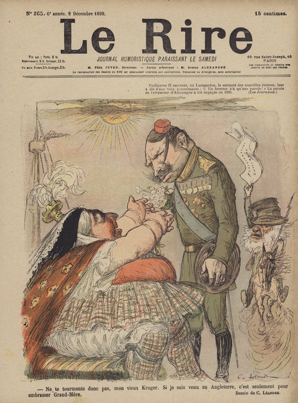 Kaiser Wilhelm II and Queen Victoria, Illustration for Le Rire by Charles Leandre
