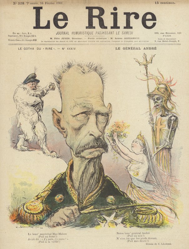 General Andre, Illustration for Le Rire by Charles Leandre