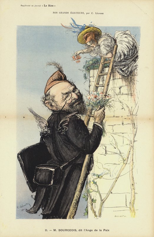Leon Bourgeois, French politician, illustration for Le Rire by Charles Leandre