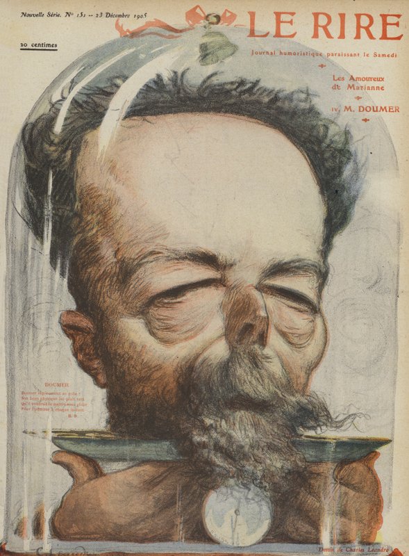 Paul Doumer, French Politician. Illustration for Le Rire by Charles Leandre