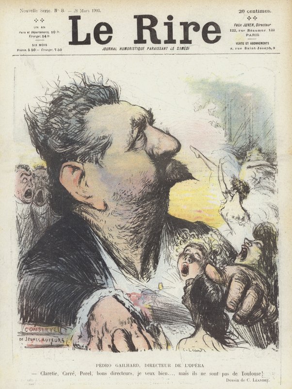 Pedro Gailhard, Director of the Paris Opera (Illustration for Le Rire) by Charles Leandre