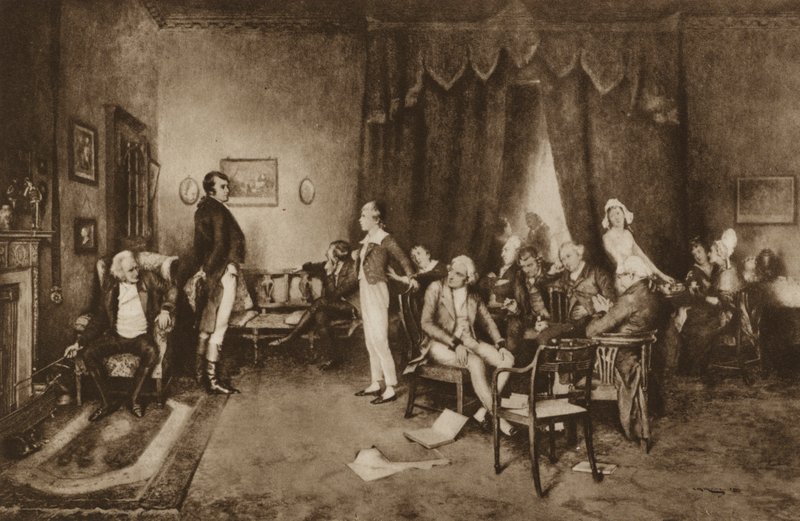 Meeting of Robert Burns and Sir Walter Scott, Edinburgh by Charles Martin (after) Hardie