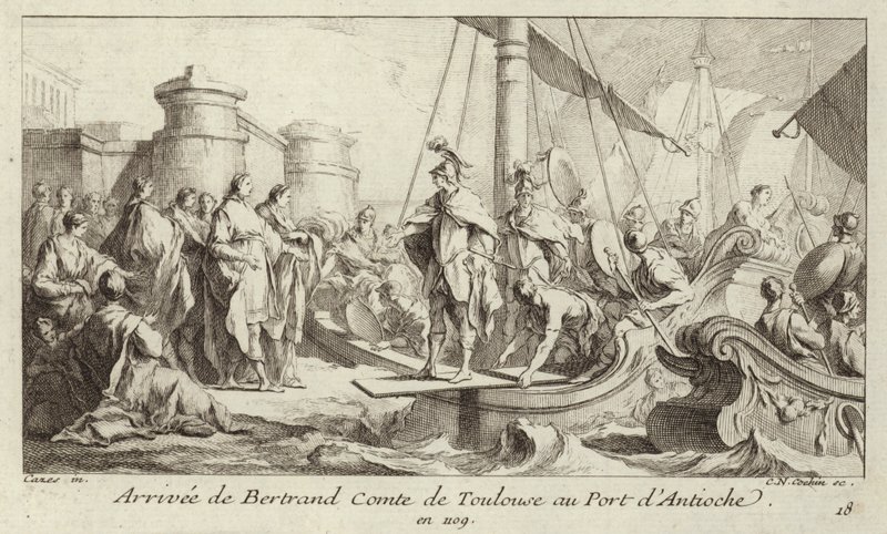 Arrival of Bertrand, Count of Toulouse, at the port of Antioch, to take up his rule of the County of Tripoli by Charles Nicolas II Cochin