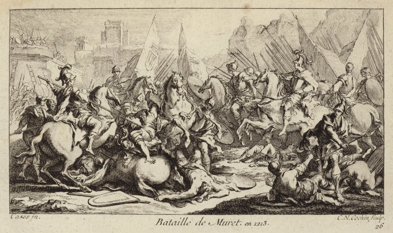 Battle of Muret, France, Albigensian Crusade by Charles Nicolas II Cochin